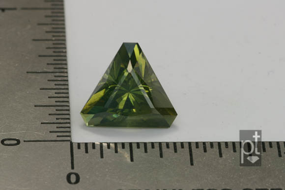 Green Zircon, custom-cut by Peter Torraca