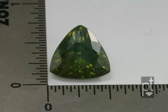 Green Zircon before recutting