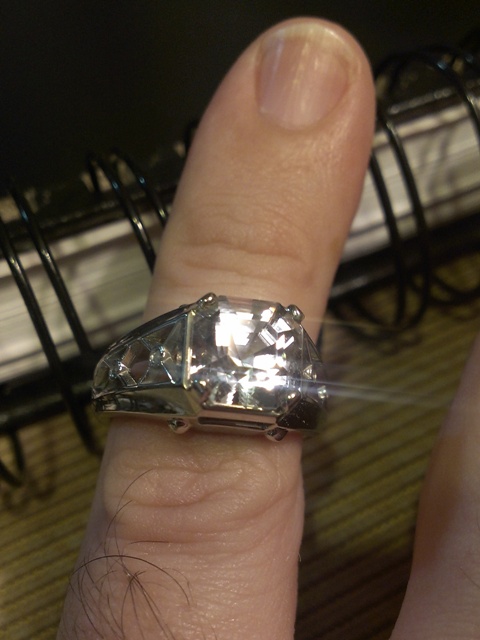 Danburite Asscher Ring