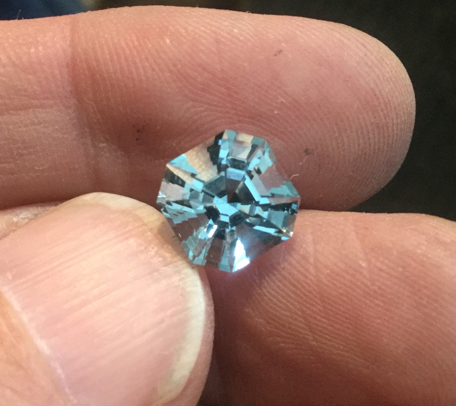 Finished aquamarine asscher