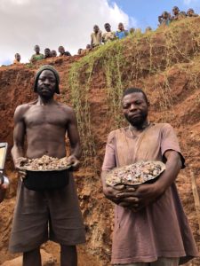 miners with garnets, Ntenje, Malawi