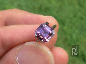 Square step cut spinel daylight