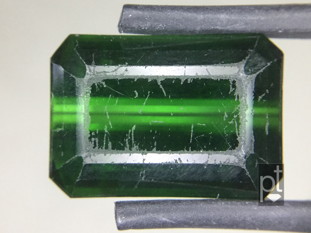 Tourmaline emerald cut before repair