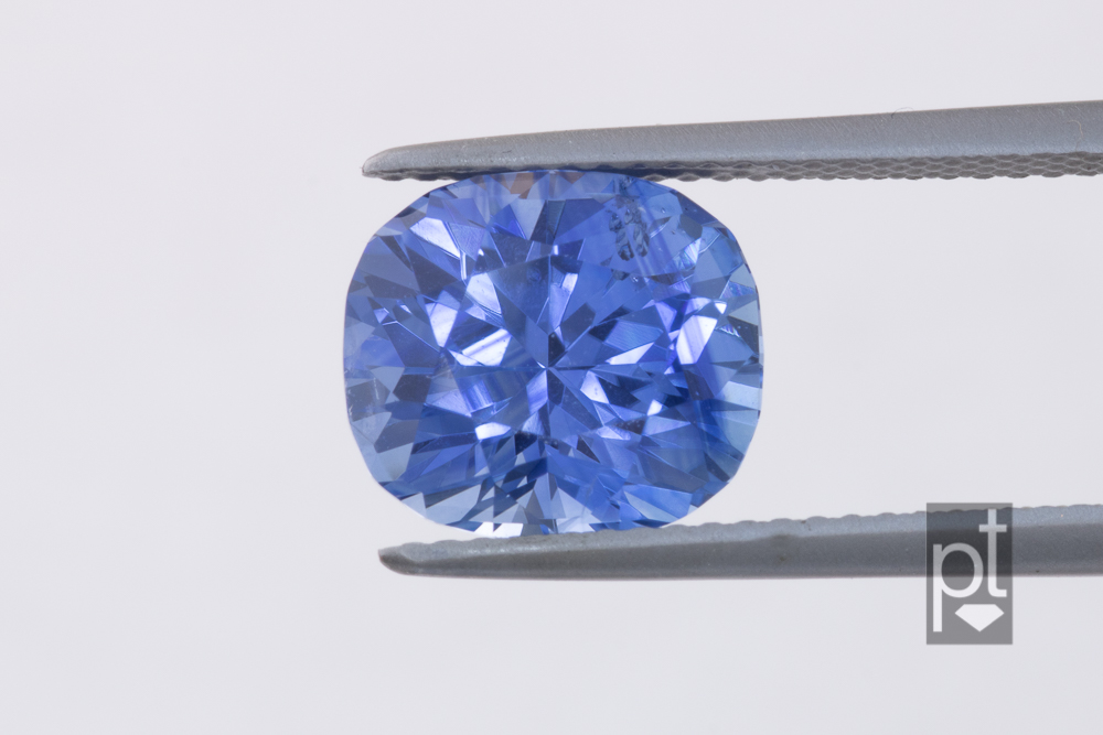 Large blue sapphire after recutting