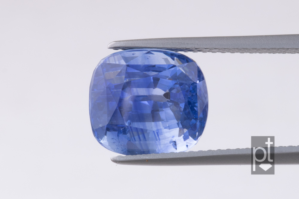 Large blue sapphire before recutting