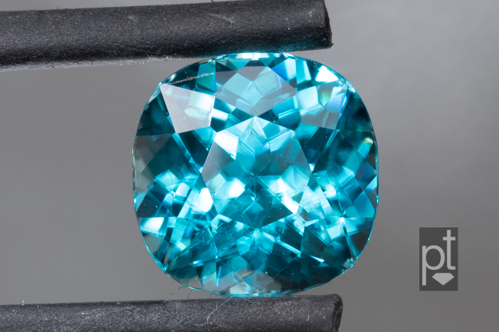 Blue Zircon Custom Square Cushion gemstone